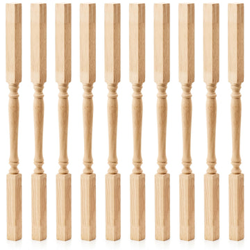 10 Pack Primed Rubberwood Railing Spindles, 35-3/4 Inch