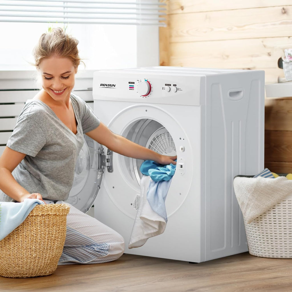 1.8 Cu.Ft Portable Clothes Dryer, Front Load Dryer Machine, Compact Laundry Dryer with Stainless Steel Tub for
