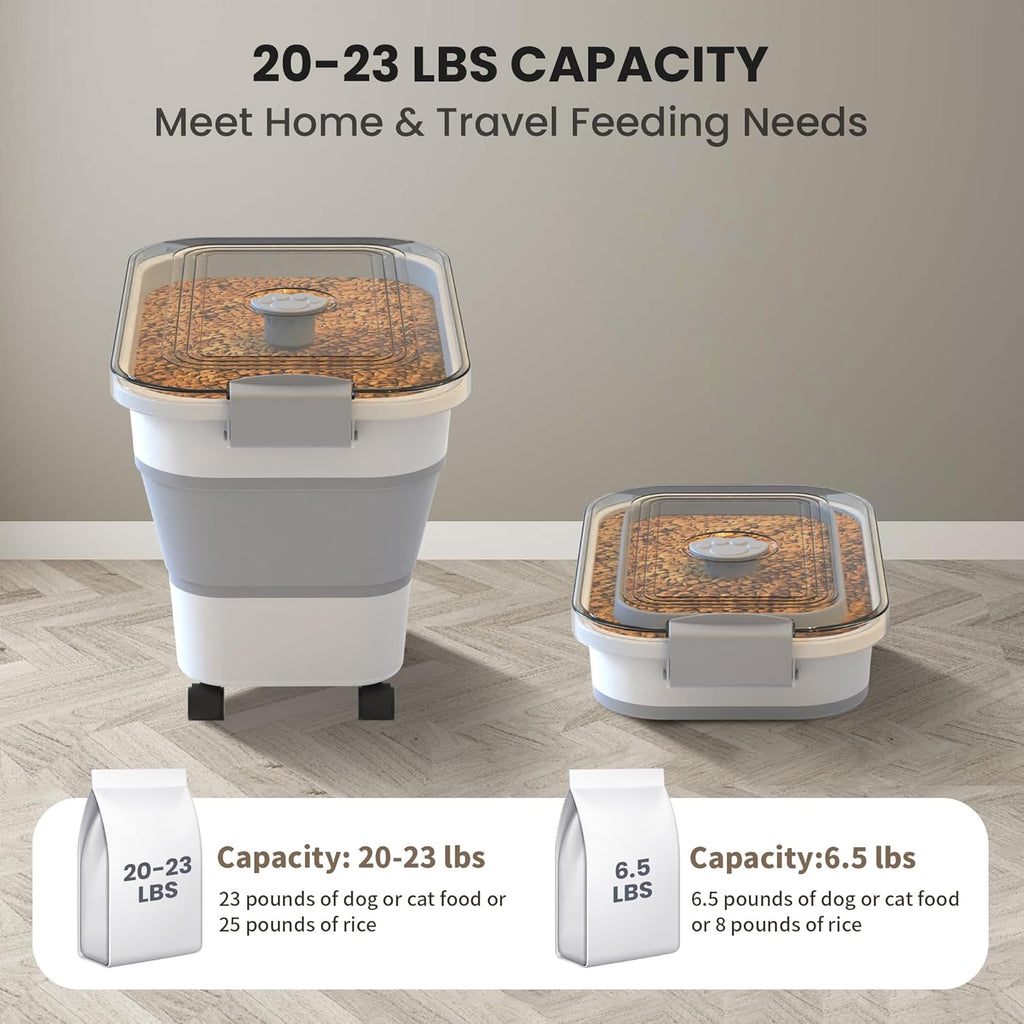 20-23 Lbs Dog Food Storage Container, Collapsible Dog Food Container