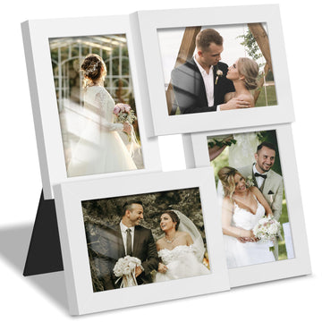 4x6 Collage Frame Tempered Glass For 4 4x6 Photos White