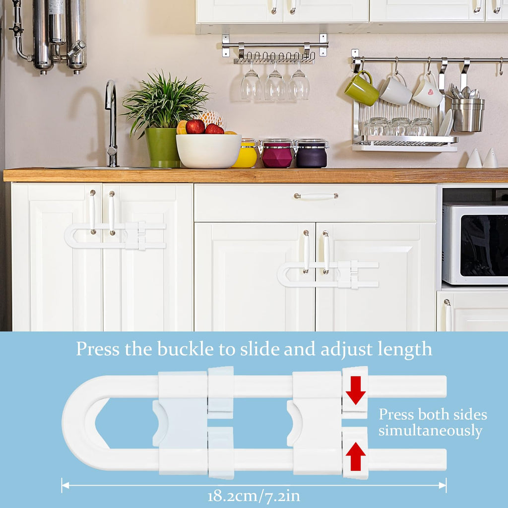 Baby Proofing Kit 46 Pack- Child Safety Locks for Cabinets&Drawers&Adjustable Safety Latches&Corner Guards&Outlet