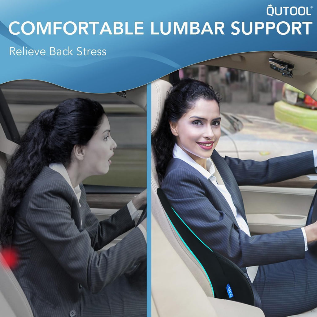 Patented Lumbar Support Pillow for Car, Truck Accessories Travel Essentials, Memory Foam Back Cushion for Driving