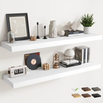 55 Inch Floating Shelves for Wall 2 Pack, 12"D Wood Gra Shelves
