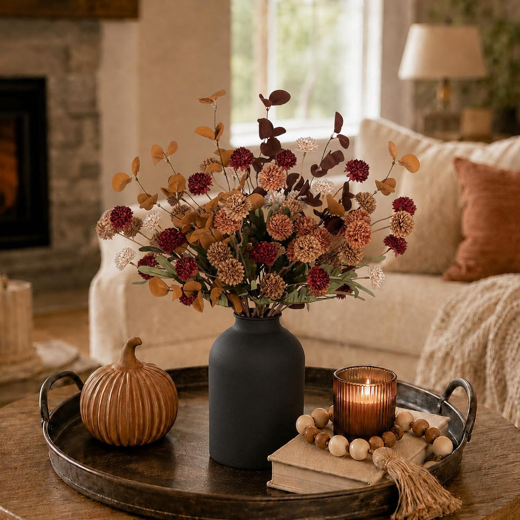 Fall Brown Flowers for Centerpieces, Dining Room Table Decoration