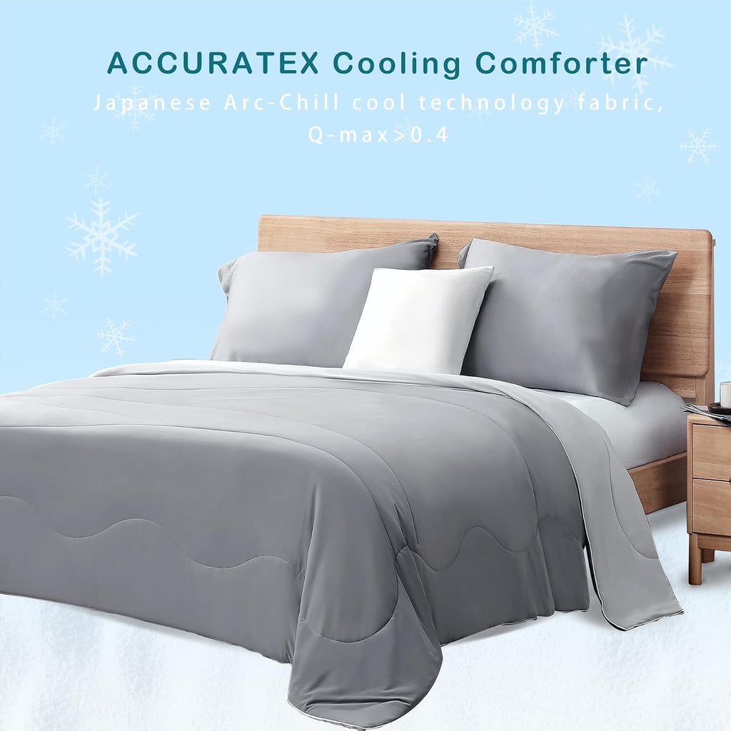 Cooling Comforter King Size, Cool Blanket for Hot Sleepers,104x90 | Arc-Chill Q-Max >0.45 cooling comforter wicks