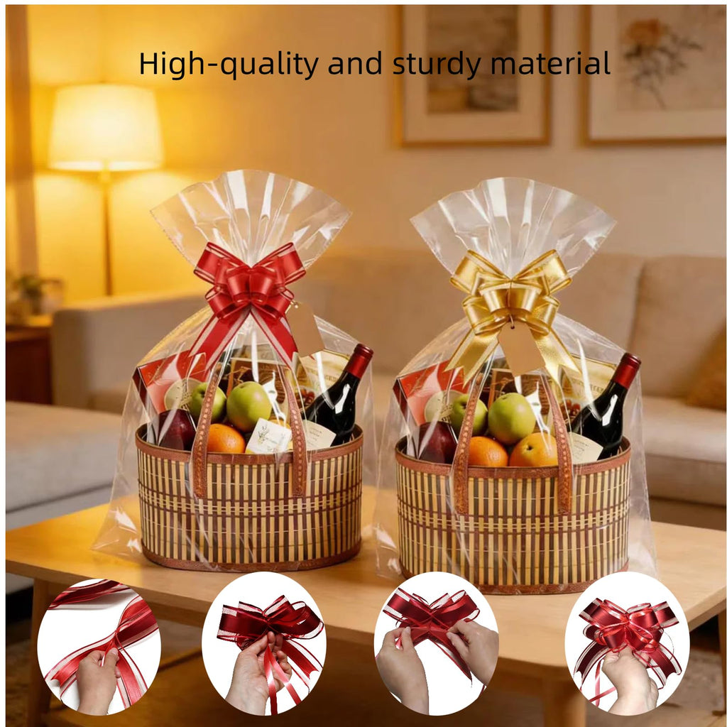 4 Set Baskets for Gifts Empty Bulk Large Woven Bamboo Gift Basket Empty