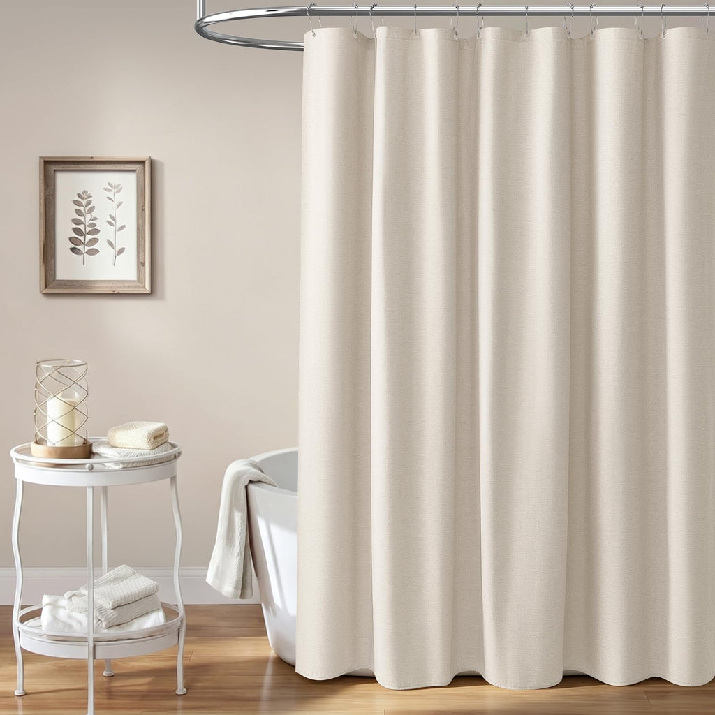 Linen Textured Waterproof Fabric, 72x72, Light Cream