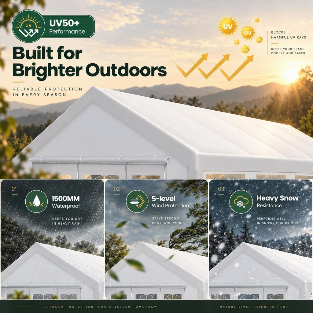 20x20ft Party Tent Heavy Duty for Parties Waterproof, Wedding and Event Canopy & Carport, Carpas para Fiestas with