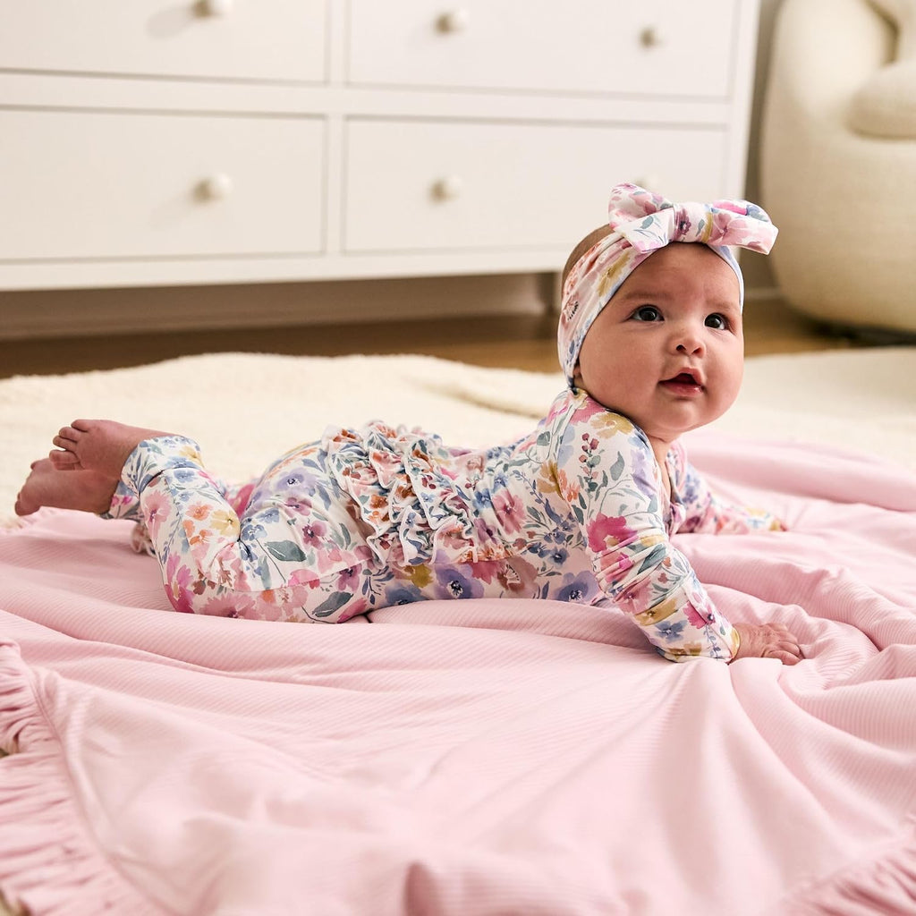 Ruffle Zippy, Pajamas, Viscose from Bamboo Baby Pajamas, Girls Sleepers, Way Zipper