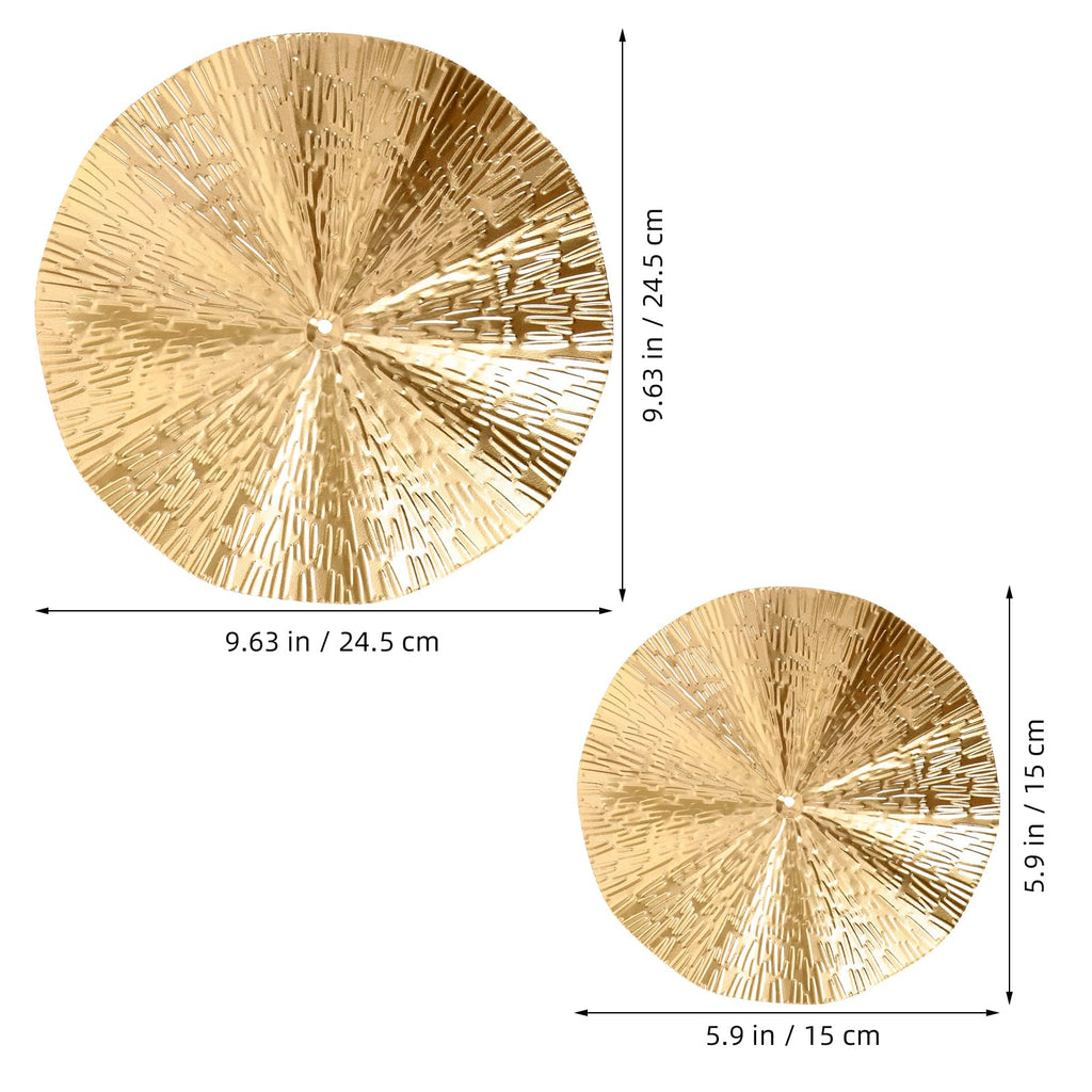 6 Pcs Gold Sunburst Wall Decor Set, Iron Metal Wall Art with 9.6" & 5.9" Pieces, Modern Geometric Hanging Sculptures