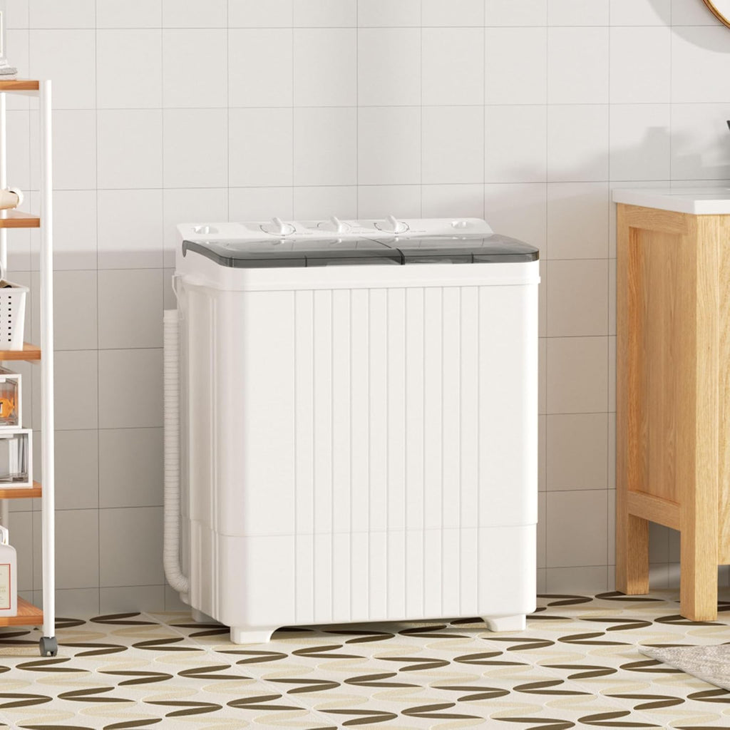 Portable Washing Machine, 28 Lbs Capacity Twin Tub Washing Machine, 18lbs Washer and 10lbs Spinner Combo, Compact