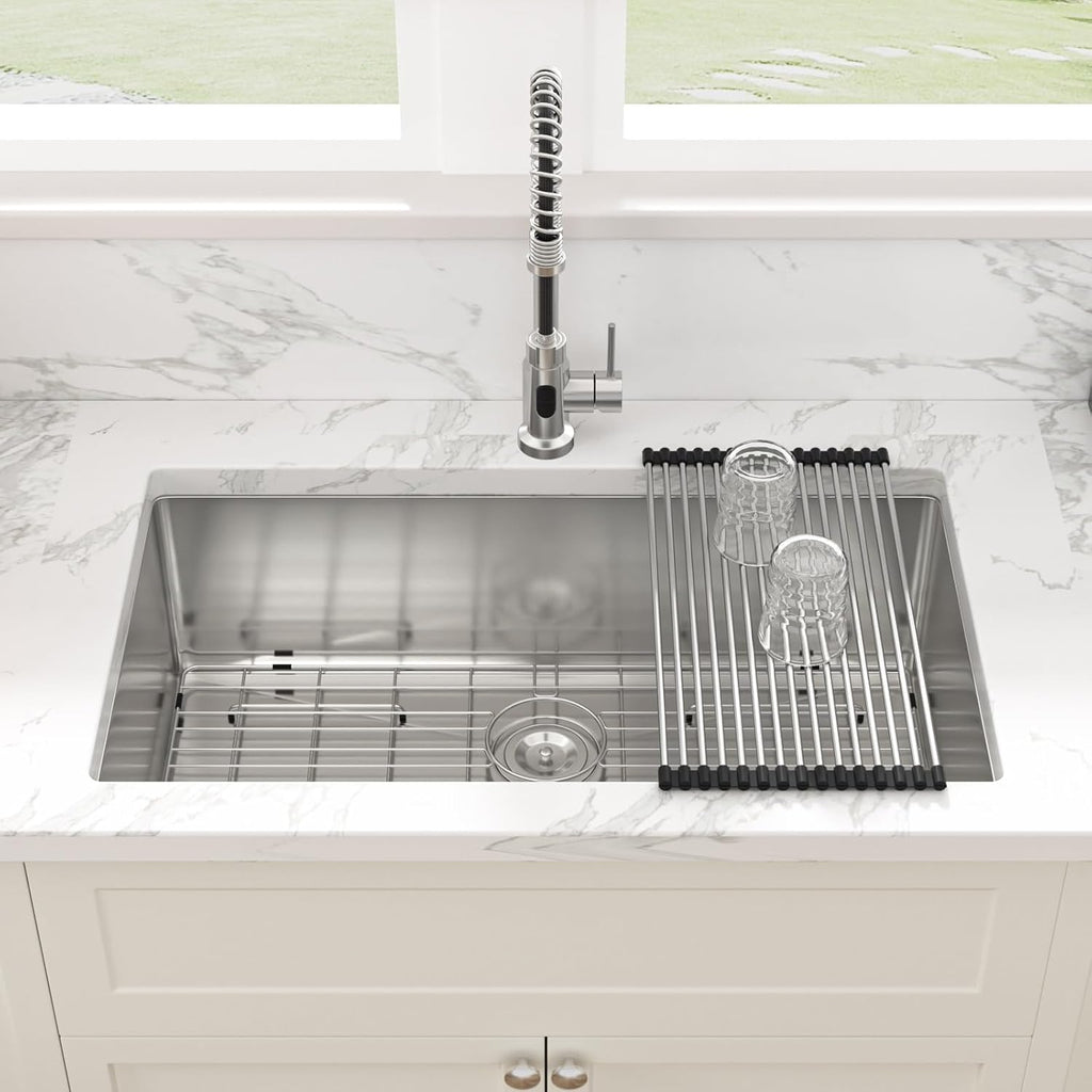 32 Undermount Kitchen Sink Stainless Steel - 32x19 Kitchen Sink Single Bowl Undermount Sinks 16 Gauge Round Corner
