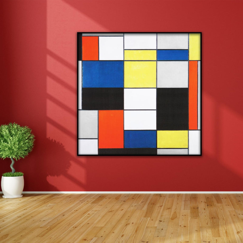 Piet Mondrian Poster - red yellow blue poster - Famous Geometric Canvas Wall Art Decor - Art Creation Poster