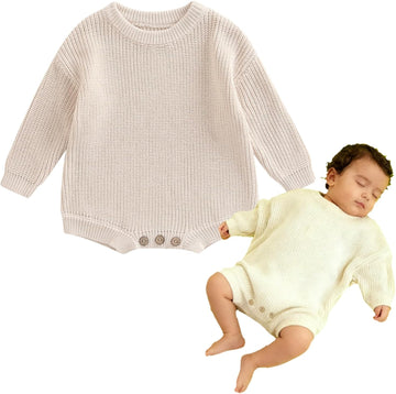 Baby Romper Sweater Embroidery Knit Pullover Warm Sweatshirt Romper Fall Winter Clothes