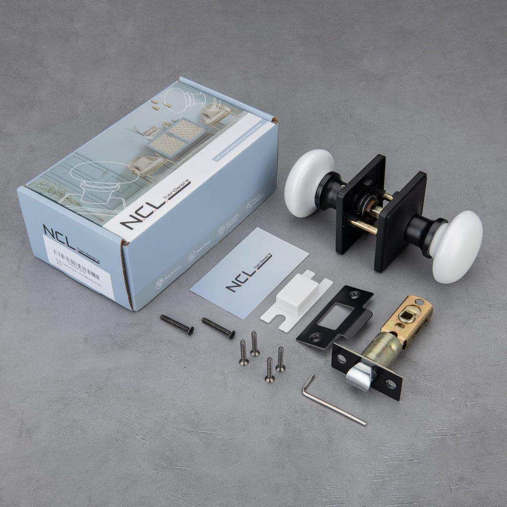 White Door Knobs, Door Knob Interior, Porcelain Square Door Levers, Privacy Door Handles, Door Locks