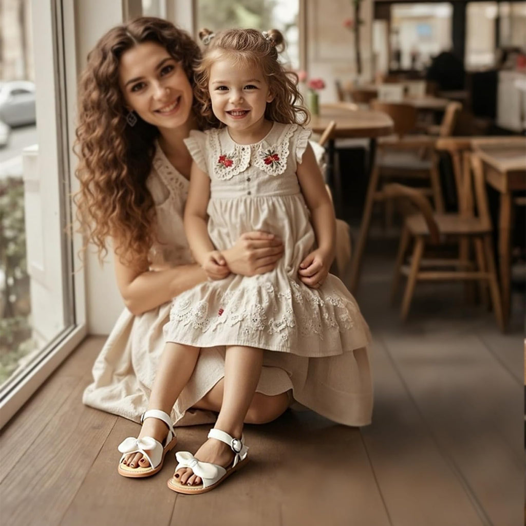 Toddler Girls Sandals Wedding Flower Girl Dress Shoes Open Toe Flats