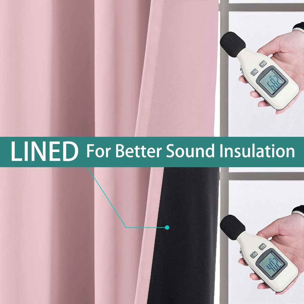 Pink 100% Blackout Curtains 84 Inches Long 52" Wide