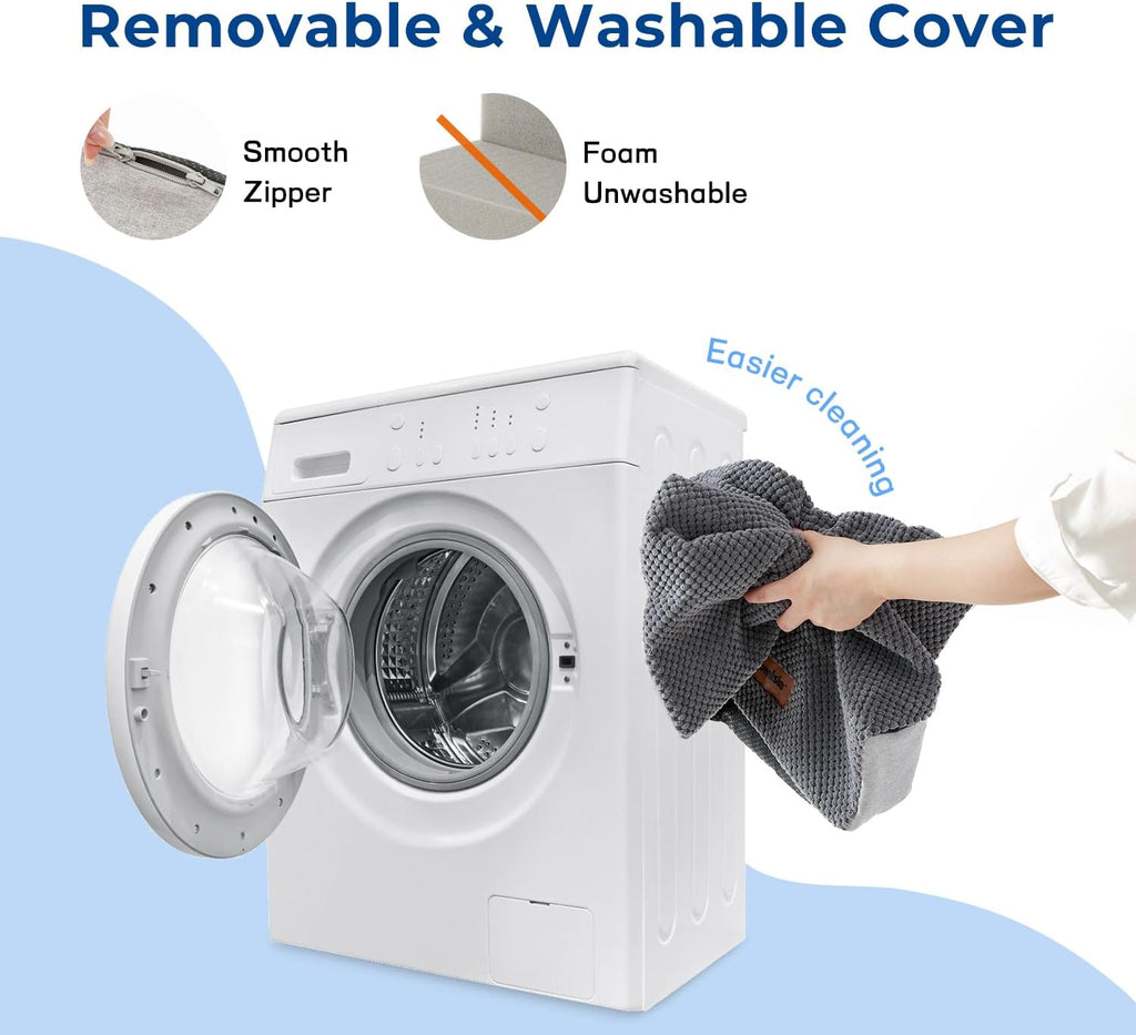 Dog Stairs Ramp for High Beds Up to 25", 5 Step Pet Stairs Grey
