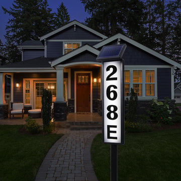 Solar Address Signs for Yard, Waterproof Solar House Numbers for Outside
