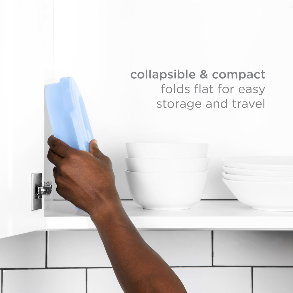 3-in-1 Collapsible Microwave Baby Bottle Sterilizer Wash Bin, Blue