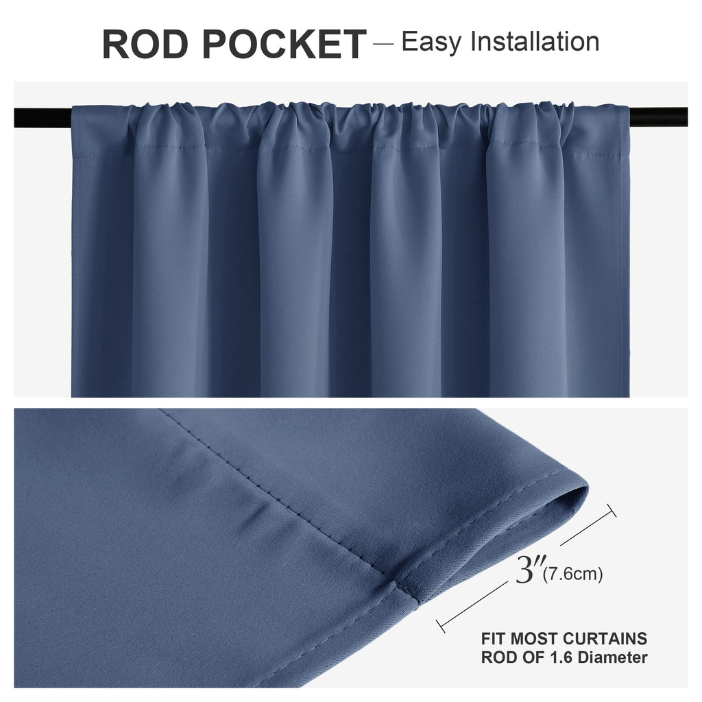 Blackout Curtain Panels 84 inches Length - Thermal Insulated Privacy Room Divider Drapes for Doorway Closet Storage