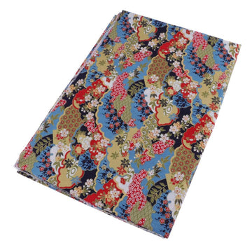 Yard Sewing Patchwork Japanese Kimono Printed, Japanese Traditional pattarn, for Your, Blue Flowers
