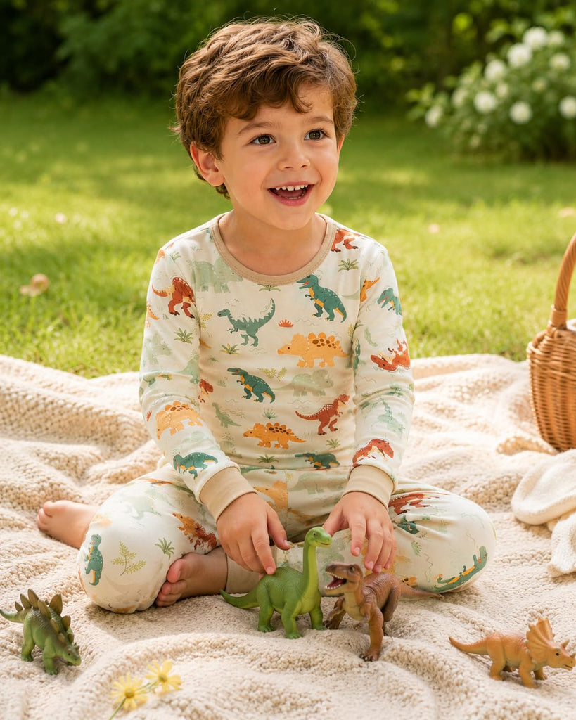 Toddler Kids Bamboo Viscose Pajamas Set, Long Sleeve 2 Piece