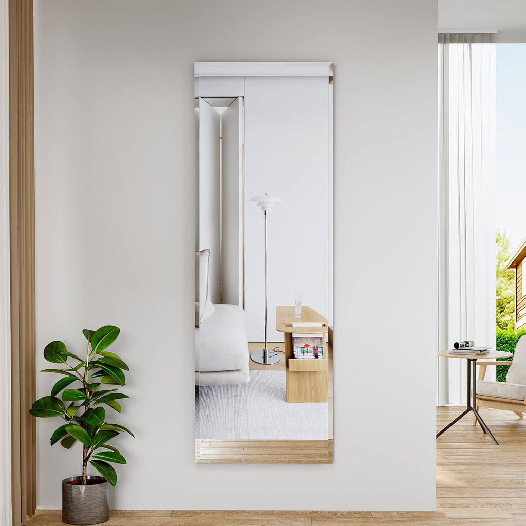 51"x16" Frameless Full Length Wall Mirrors,Rectangular Mirror Full Length Wall Mounted,Tall Full Body Mirrors with