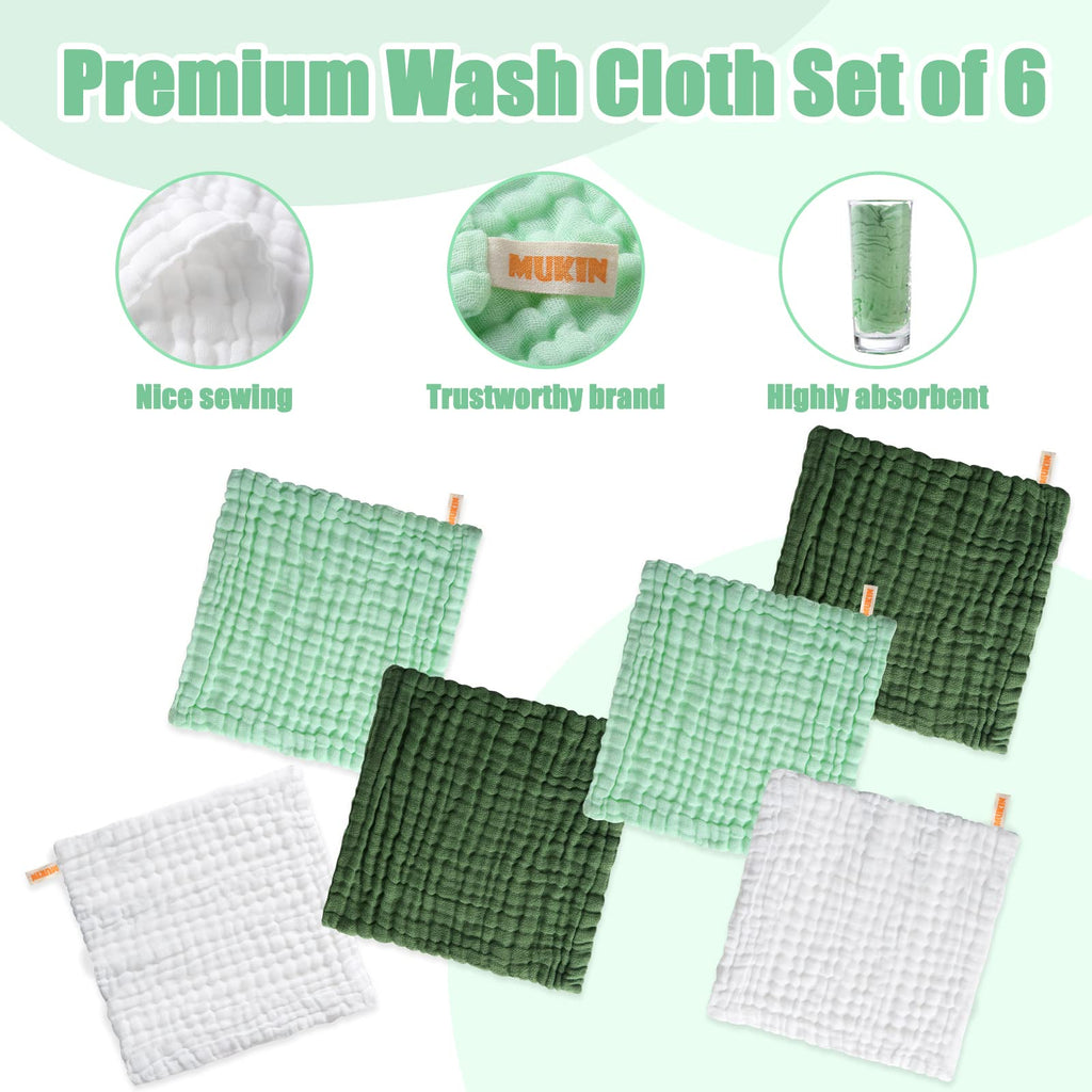 Baby Washcloths - Soft Face Cloths for Newborn, Absorbent Bath Face Towels, Baby Wipes, Burp Cloths or Face Towels