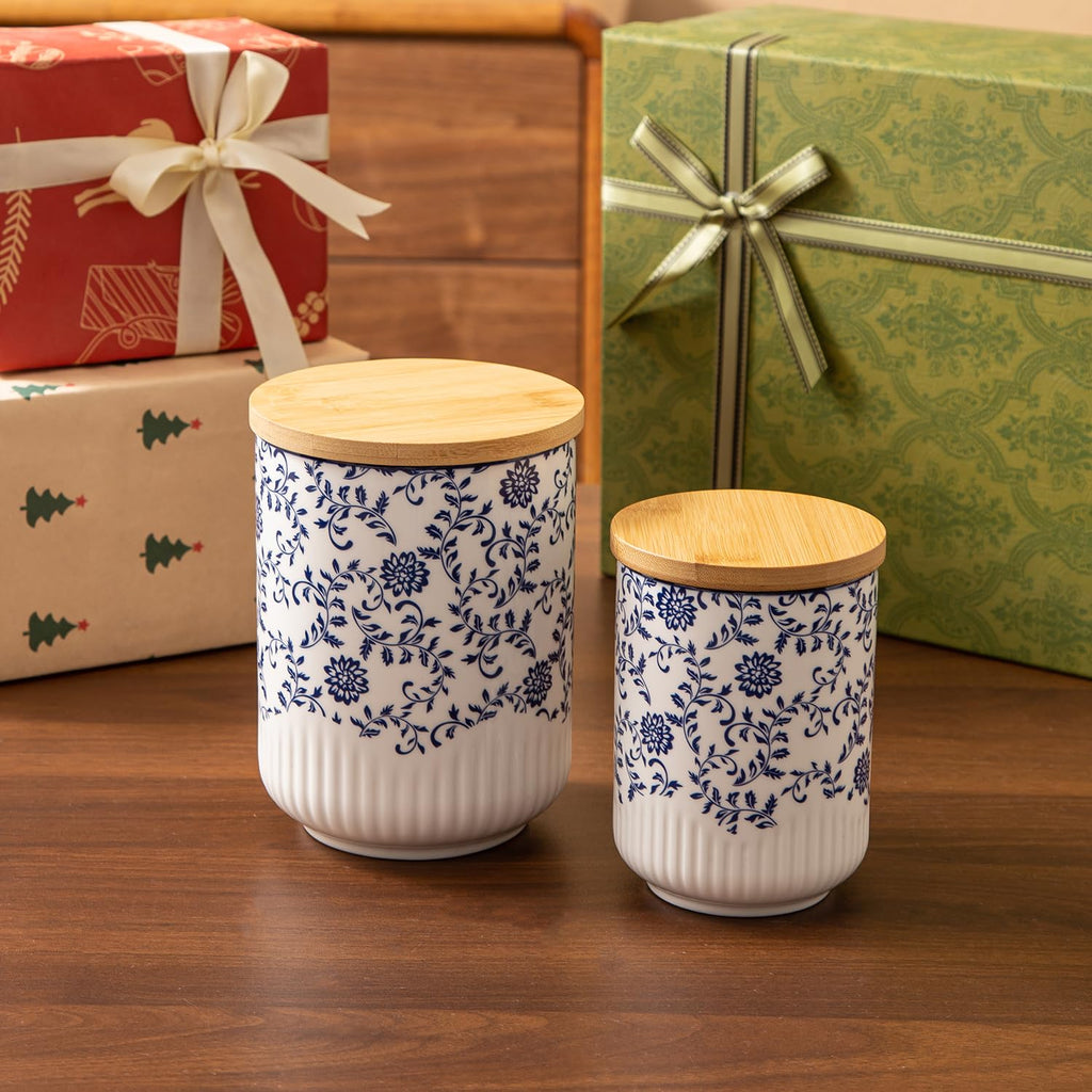 2 Pcs 36/18 oz Ceramic Canisters Sets