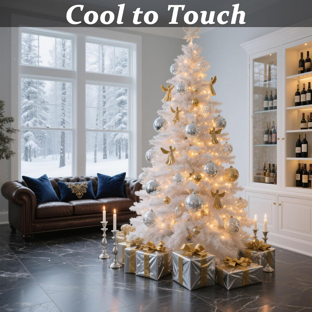 100 Counts LED Christmas Lights Outdoor - 50FT Warm White LED Christmas Lights Commercial Grade Outdoor Waterproof