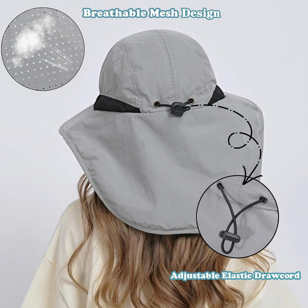 Kids Sun Hat with Neck Flap UPF 50+ Beach Hats for Baby Boys Girls