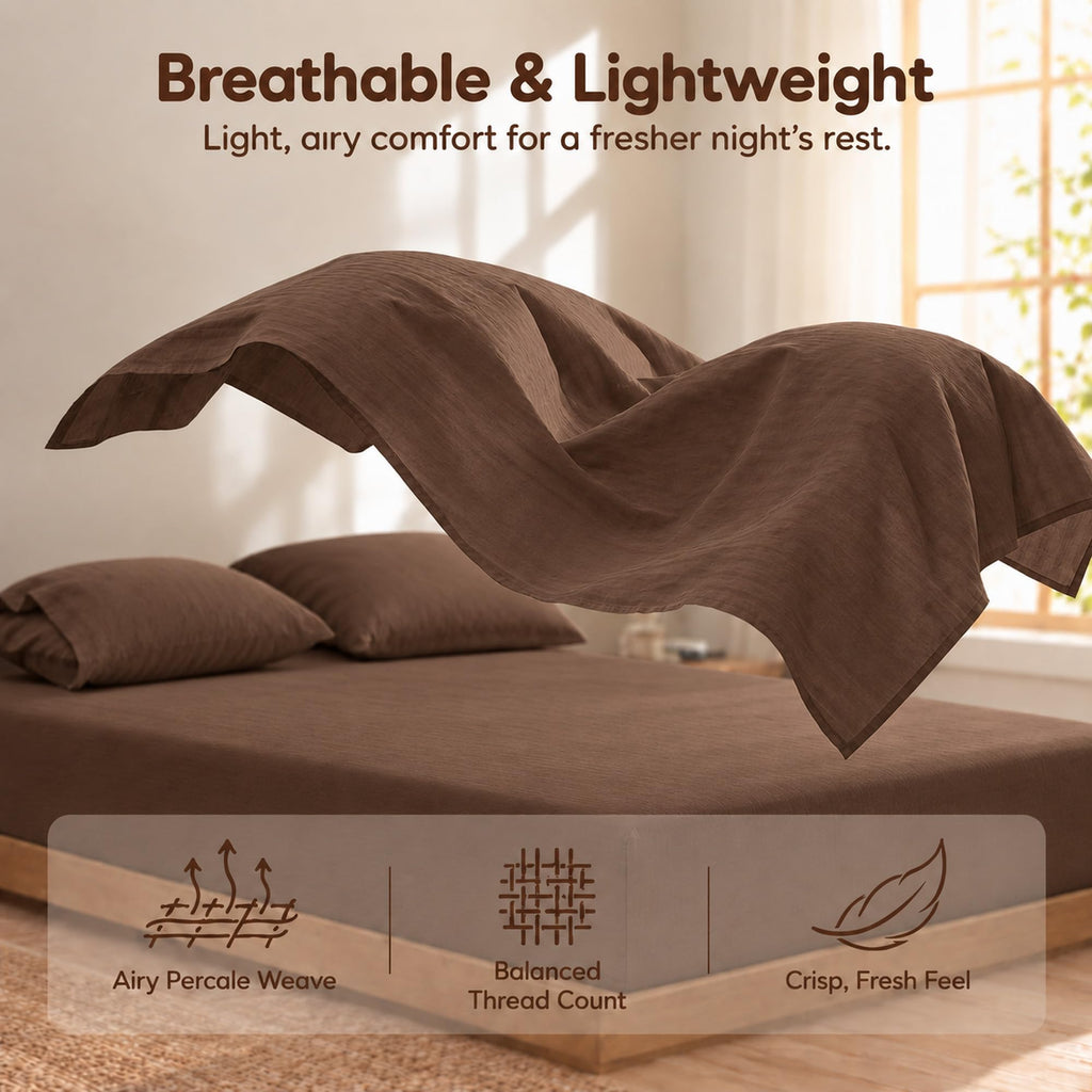 Cotton Sheets Set : Linen Feel Up to 19'' Extra Deep Pocket