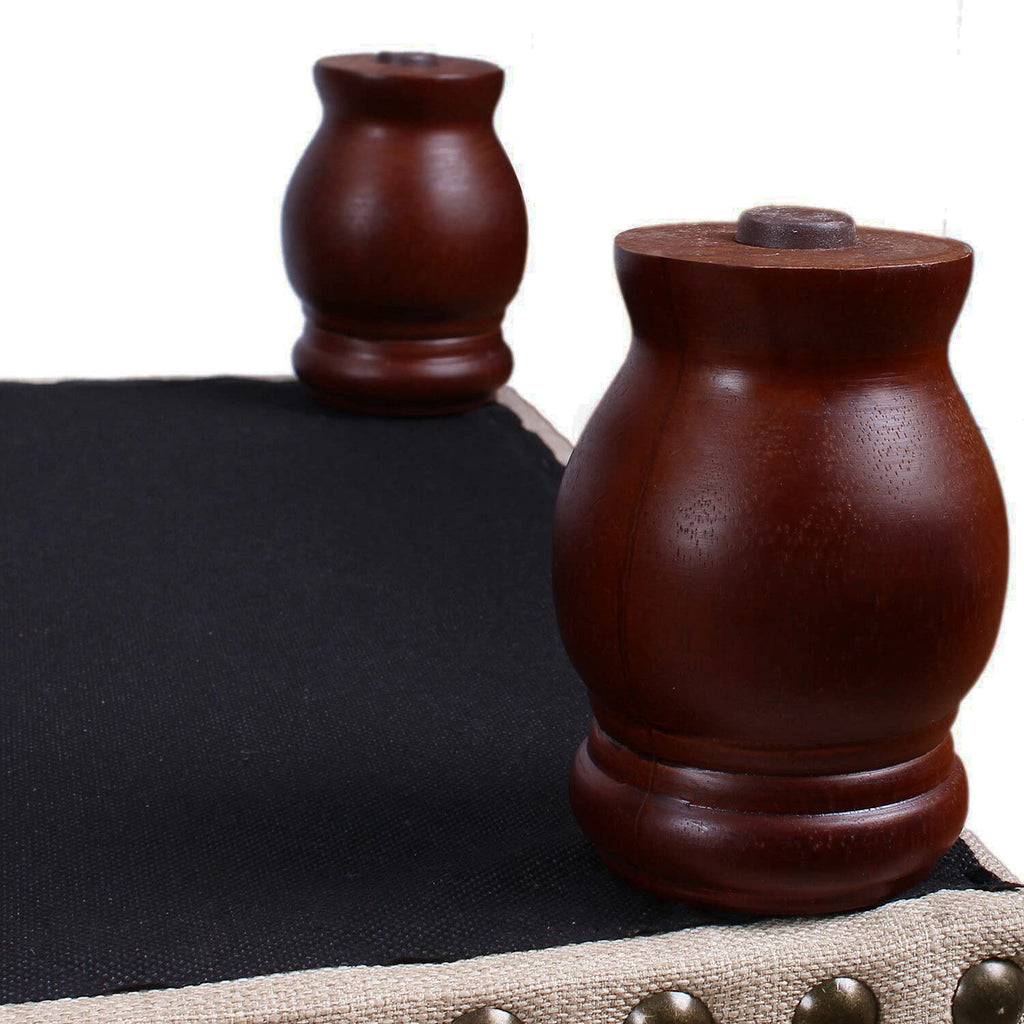 40 Inches Fabric Ottoman Bench with Storage for Living Bed Room, Button Tufted Foot Rest Stool with Solid Wood Legs