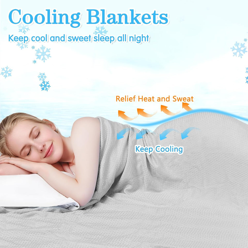 Cooling Blankets for Hot Sleepers and Night Sweats, Cool Summer Blanket, Rayon Made from Bamboo, Silky Soft