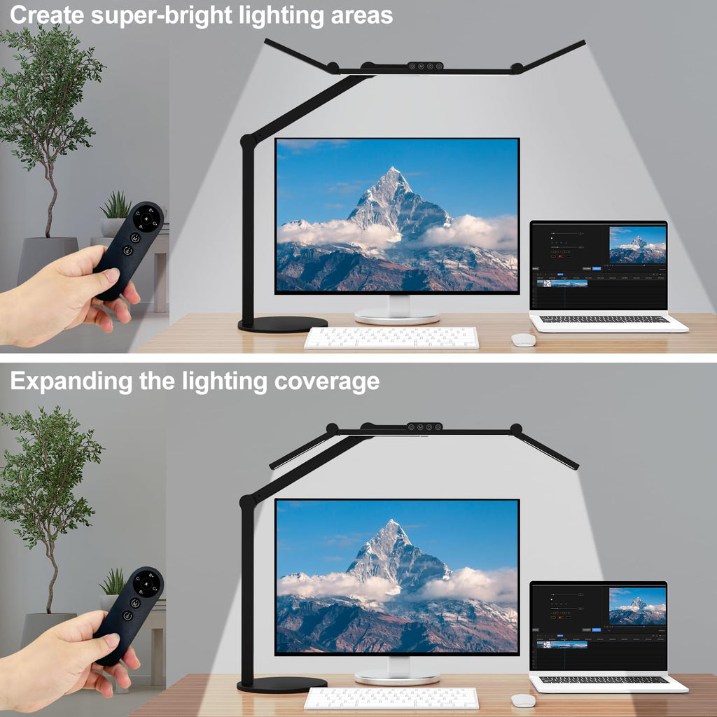 Architect Desk Lamp with Remote Control, Adjustable Led Desk Light with Base, 24W Bright Auto Dimming Table Light