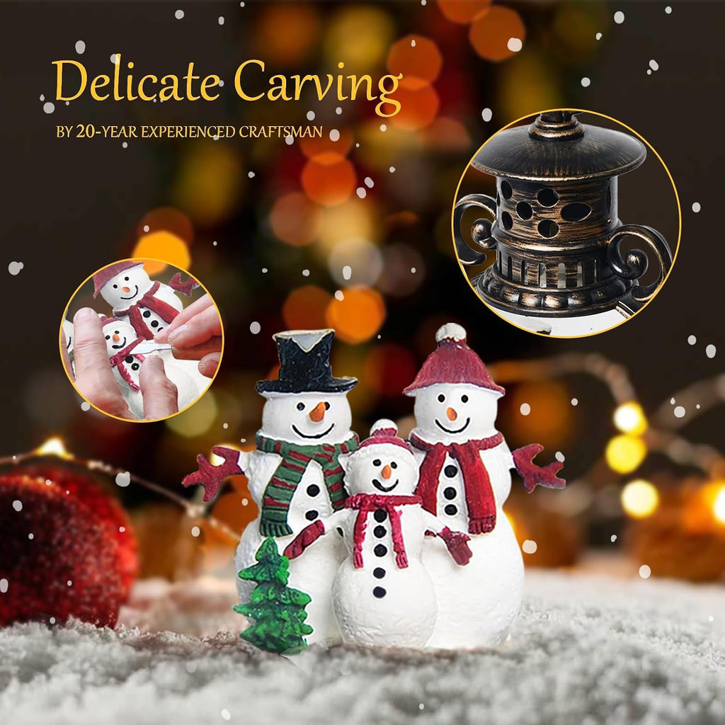 Christmas Snow Globes, Christmas Snowman Snow Globes Lantern with 8 Songs, 6H Timer Battery & USB Powered Glitter