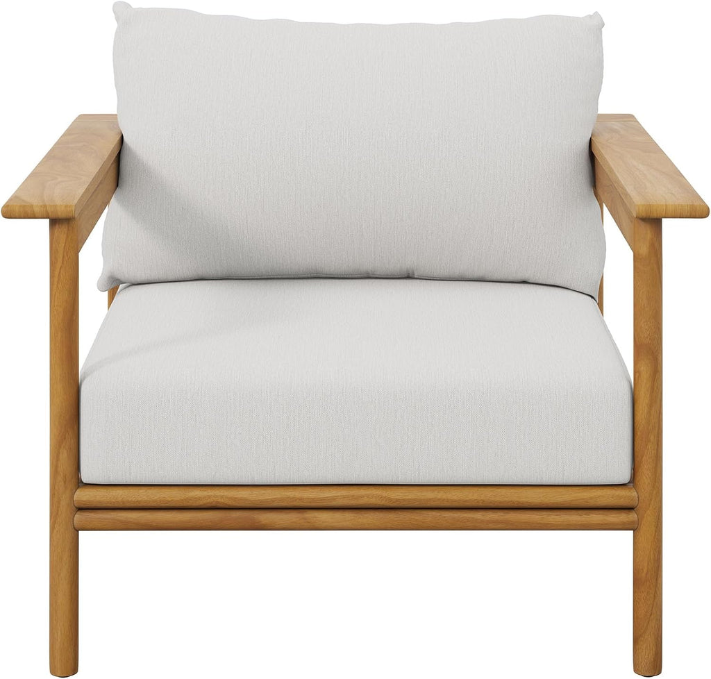 Wren Teak Wood Outdoor Armchair in Natural Sail