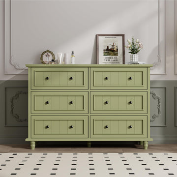 Green 7 Drawer, Vintage Chest of Drawers, 47.2'' Bedroom Cabinet