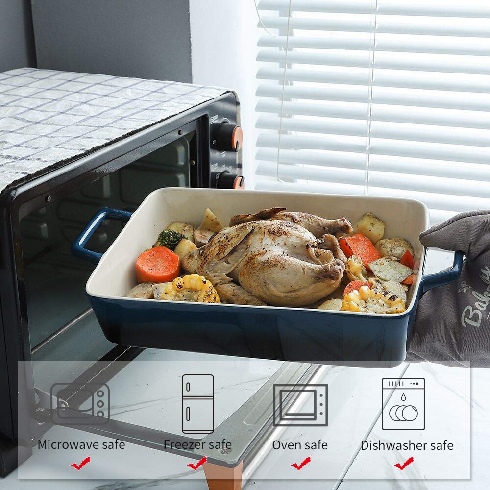 Bakeware Set, Ceramic Baking Dish, Rectangular Baking Pans Set, Casserole Dish for Cooking, Cake Dinner, Kitchen