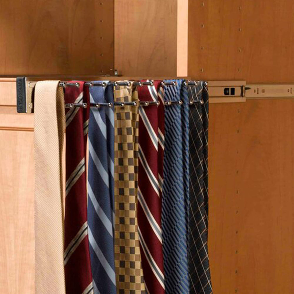 Sliding Tie & Belt Rack for Closets, Min Opening 2.5"W, 2 Pack