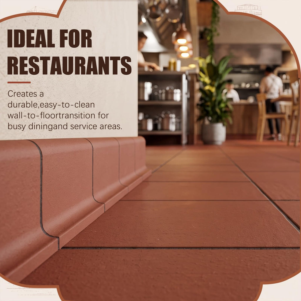 18 Pack Red Ceramic Quarry Cove Base Tile, 5.9 x 5.5