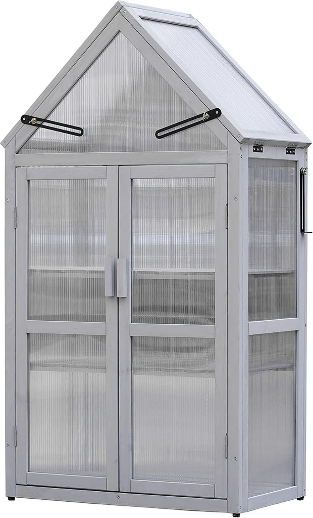 Mini Greenhouse Kit - Outdoor Plant Stand, Small Green House, Indoor Garden & Patio Accessories, Tiered Plant Stand
