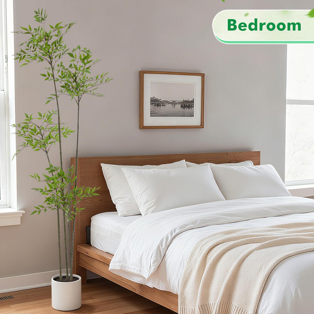 6ft Faux Bamboo Tree Nandina, Artificial Floor Plant, Green