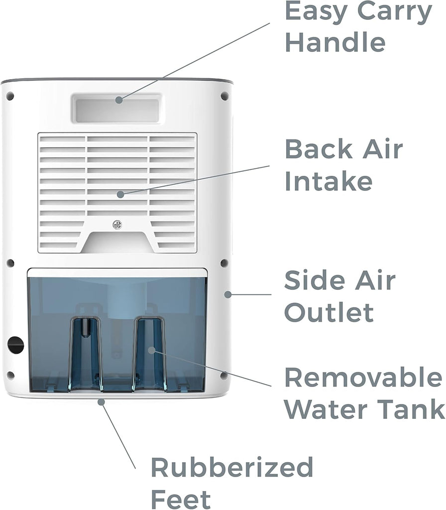 PureDry Deluxe Dehumidifier - Mid-Sized 1.5L Water Tank Eliminates 500ml/day in Excess Moisture from Closets