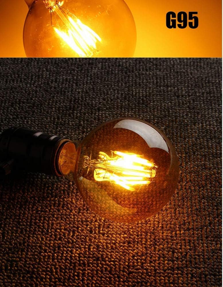 G95 LED Vintage Filament Bulb G30(G95) Dimmable Edison Style Antique LED Filament Globe Light Bulb E26/E27 4W Warm