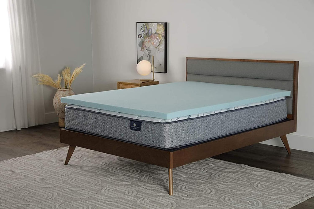 ThermaGel Cooling, Pressure-Relieving Memory Foam Mattress Topper, 2 Inch, Queen,Blue | 2 inch queen gel memory foam