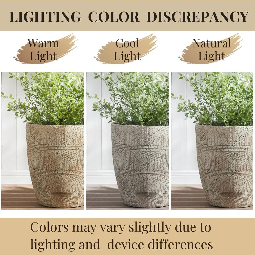 17.7"+13.7"+11.4" Weathered Concrete Planters with Drainage Hole Set of 3