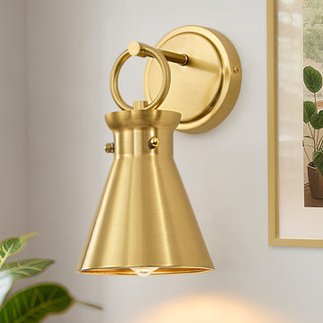 Wall Sconce 6" Gold Metal Shade, 1 Pack