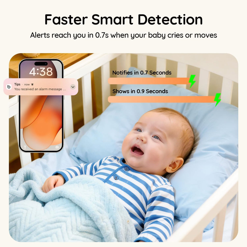 5" WiFi Baby Monitor with App, 2K Night Vision, Safe Encrypted, 2026